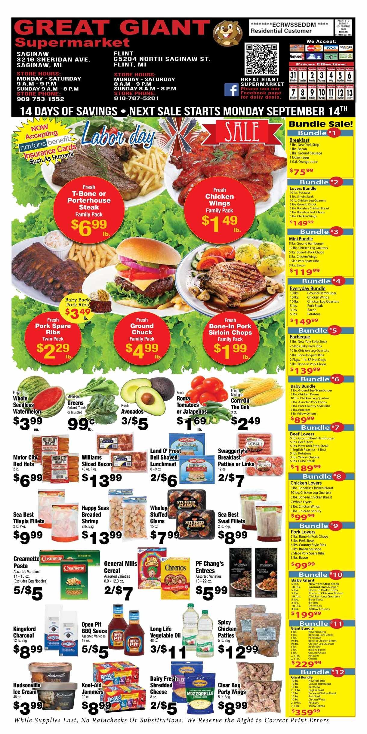 Great Giant Supermarket Weekly Ad August 30 - September 12, 2026