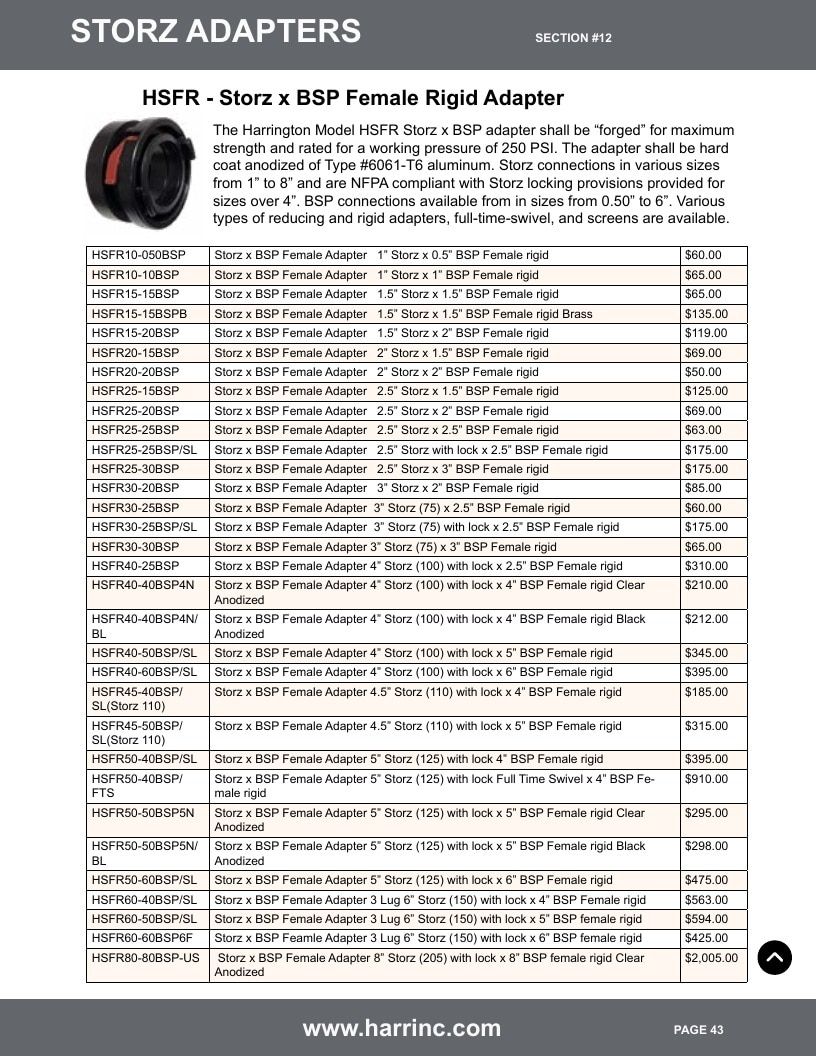 Harrington Inc Fire Equipment Catalog Weekly Ad January 1 - December 31, 2026