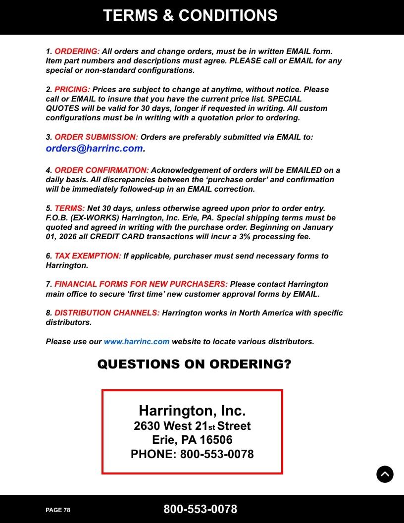 Harrington Inc Fire Equipment Catalog Weekly Ad January 1 - December 31, 2026
