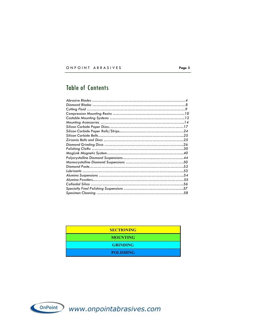 OnPoint Abrasives Abrasives Catalog Weekly Ad January 1 - December 31, 2026