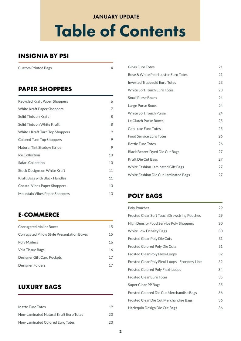 Packaging Solutions Packaging Catalog Weekly Ad January 1 - December 31, 2026