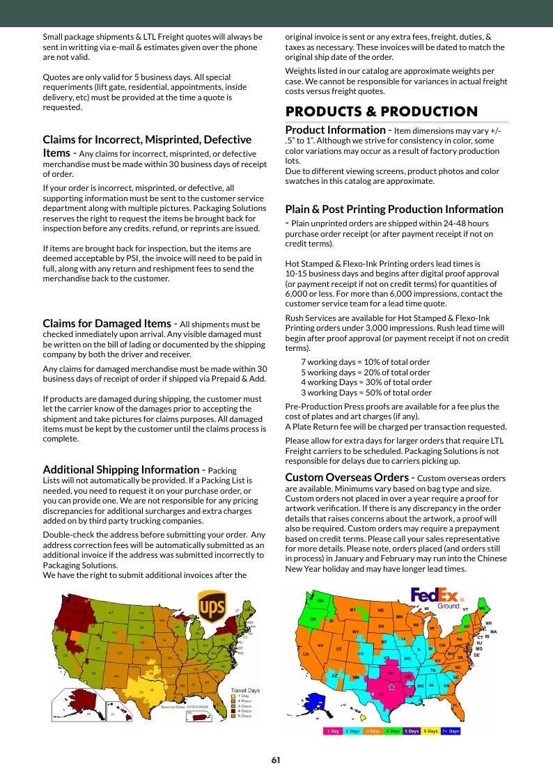 Packaging Solutions Packaging Catalog Weekly Ad January 1 - December 31, 2026