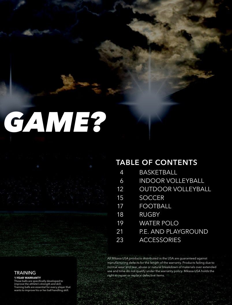 Mikasa Sports USA Sports Equipment Catalog Weekly Ad January 1 - December 31, 2026