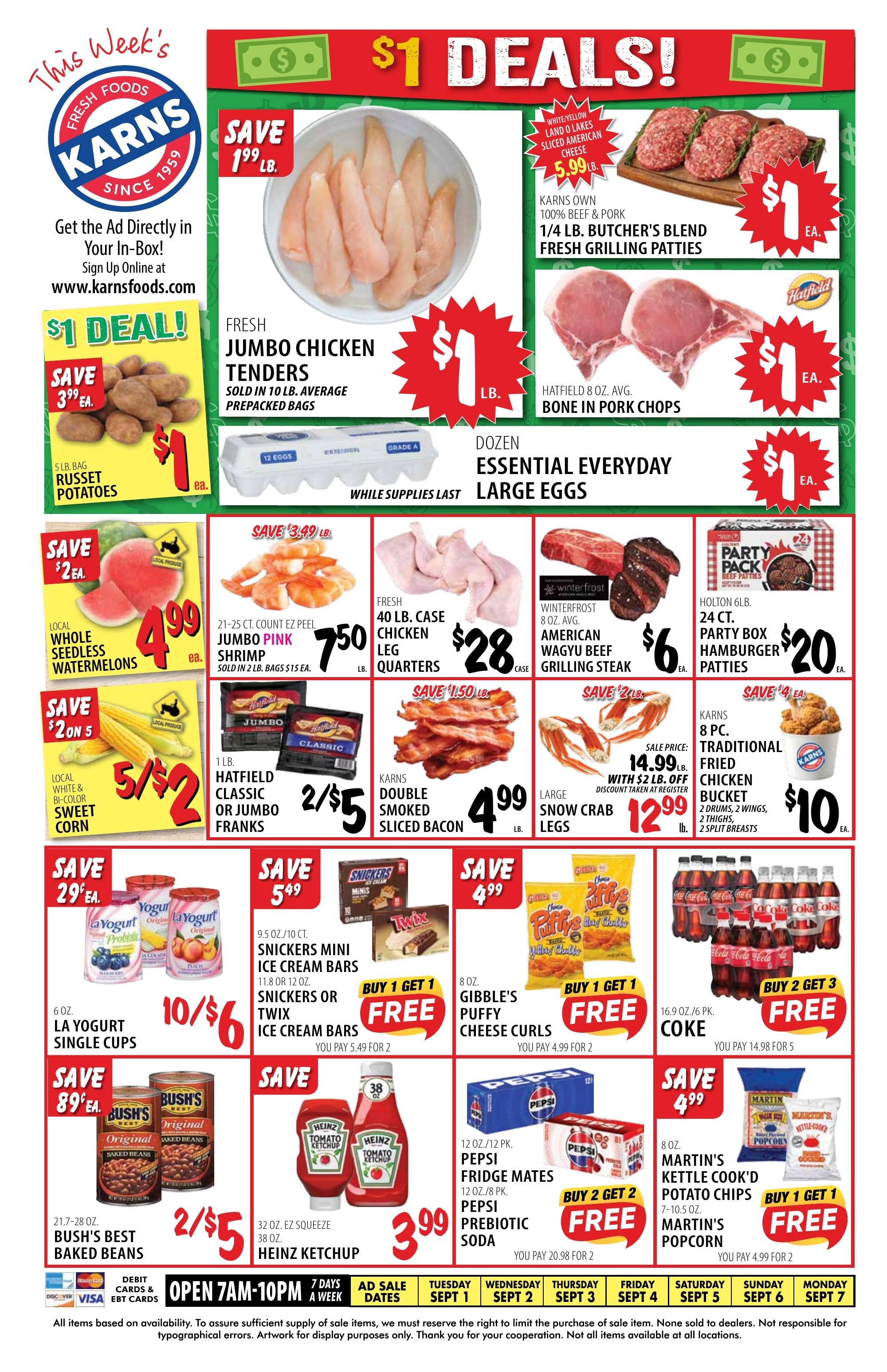 Karns Foods Weekly Ad August 31 - September 7, 2026