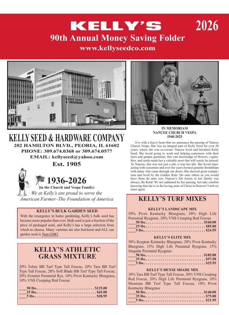 Kelly Seed & Hardware Co. Seed and Hardware Catalog Weekly Ad January 1 - December 31, 2026