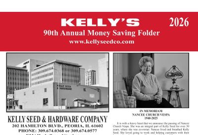 Kelly Seed & Hardware Co. Seed and Hardware Catalog Weekly Ad January 1 - December 31, 2026