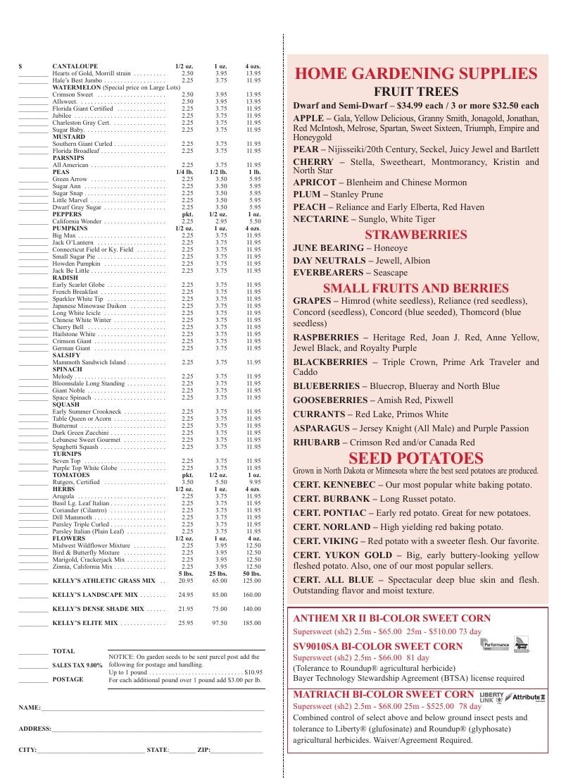 Kelly Seed & Hardware Co. Seed and Hardware Catalog Weekly Ad January 1 - December 31, 2026