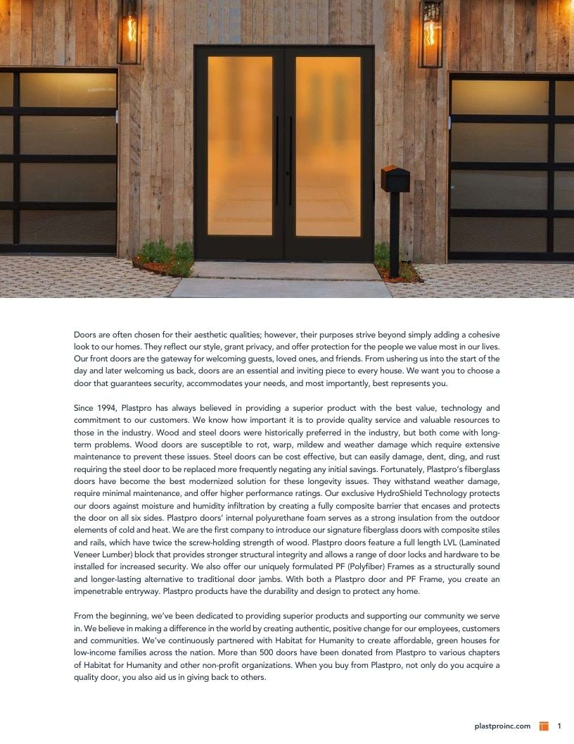 Plastpro Door Products Catalog Weekly Ad January 1 - December 31, 2026