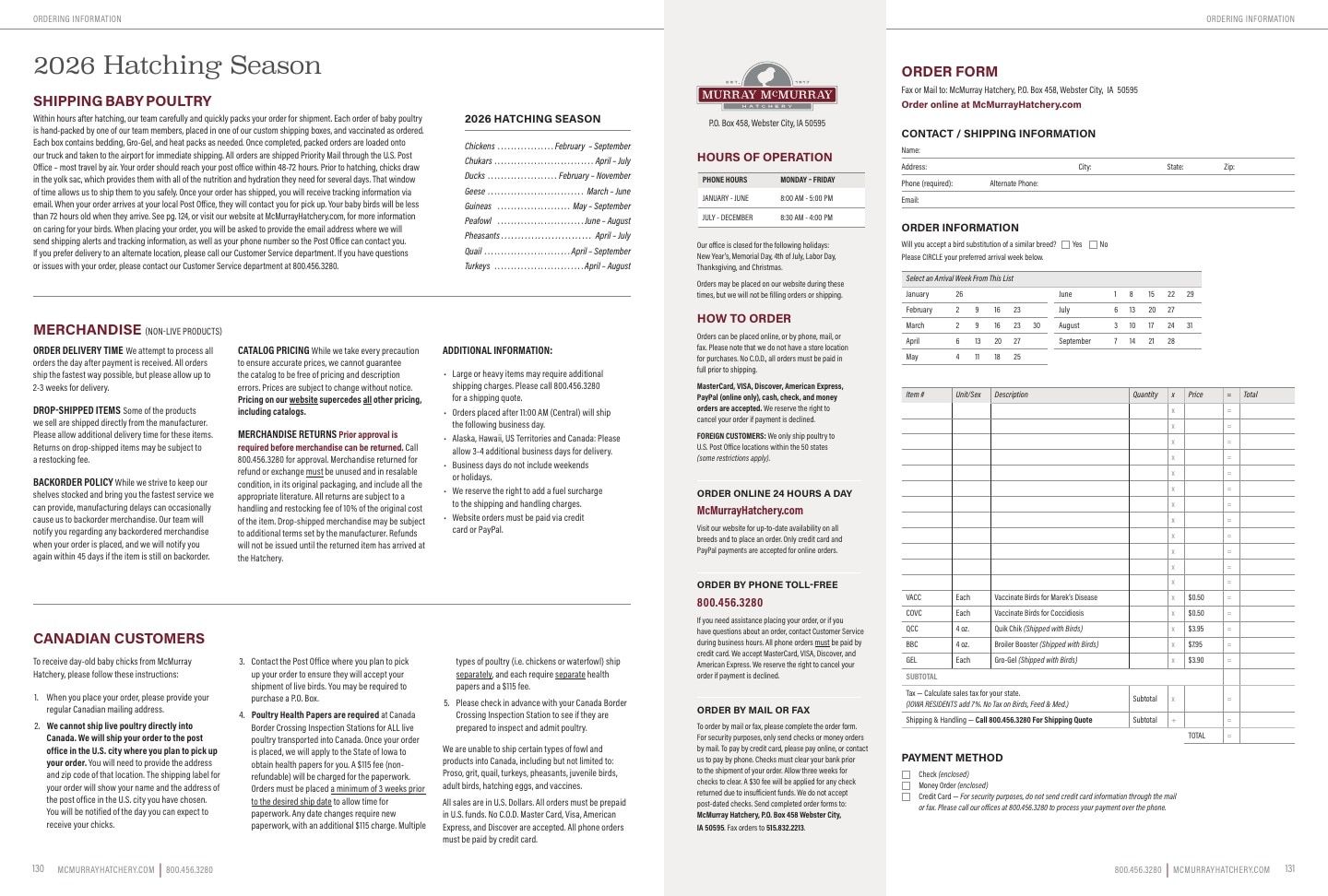 Murray McMurray Hatchery Poultry Catalog Weekly Ad January 1 - December 31, 2026