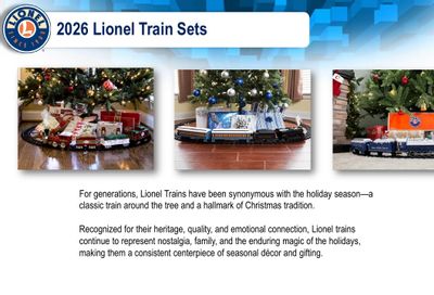 Lionel Model Trains Catalog Weekly Ad January 1 - December 31, 2026