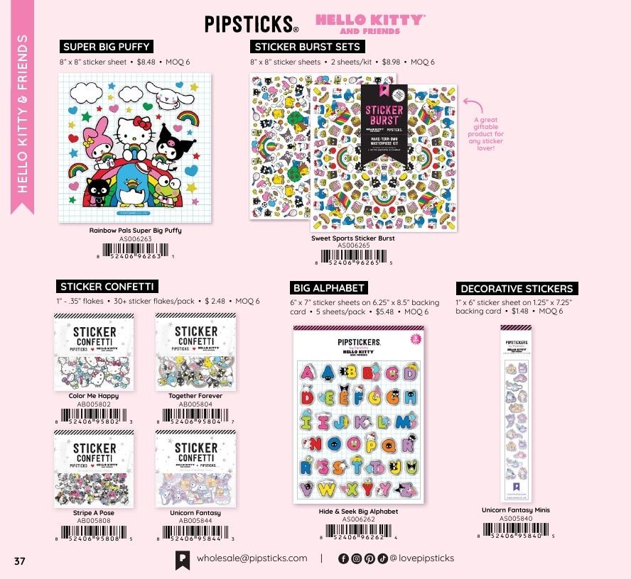 Pipsticks Annual Stickers Catalog Weekly Ad January 1 - December 31, 2026