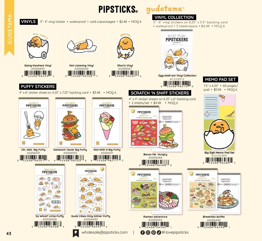 Pipsticks Annual Stickers Catalog Weekly Ad January 1 - December 31, 2026