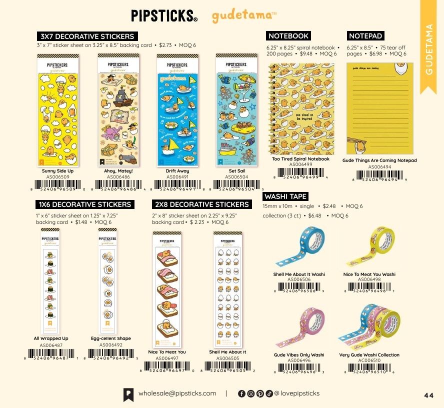 Pipsticks Annual Stickers Catalog Weekly Ad January 1 - December 31, 2026