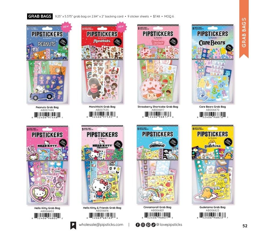 Pipsticks Annual Stickers Catalog Weekly Ad January 1 - December 31, 2026