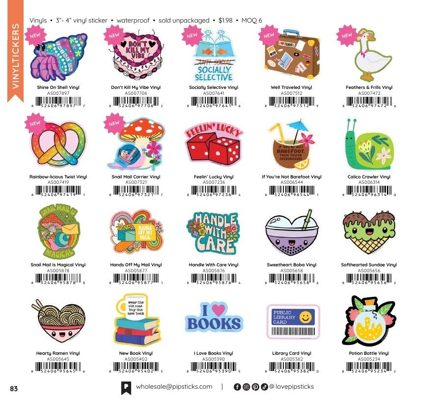 Pipsticks Annual Stickers Catalog Weekly Ad January 1 - December 31, 2026