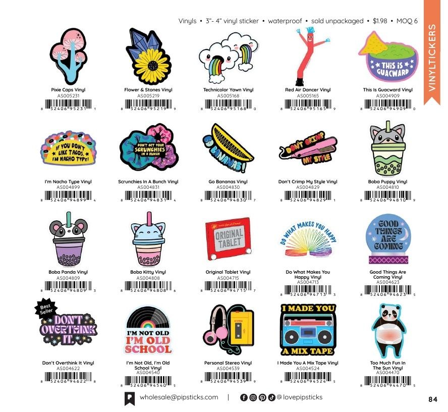 Pipsticks Annual Stickers Catalog Weekly Ad January 1 - December 31, 2026