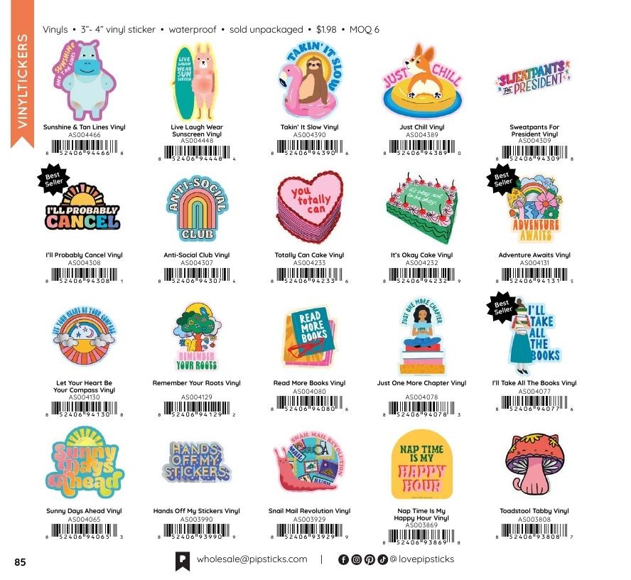Pipsticks Annual Stickers Catalog Weekly Ad January 1 - December 31, 2026