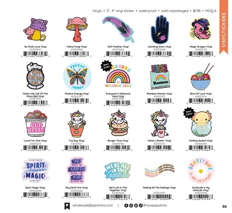 Pipsticks Annual Stickers Catalog Weekly Ad January 1 - December 31, 2026