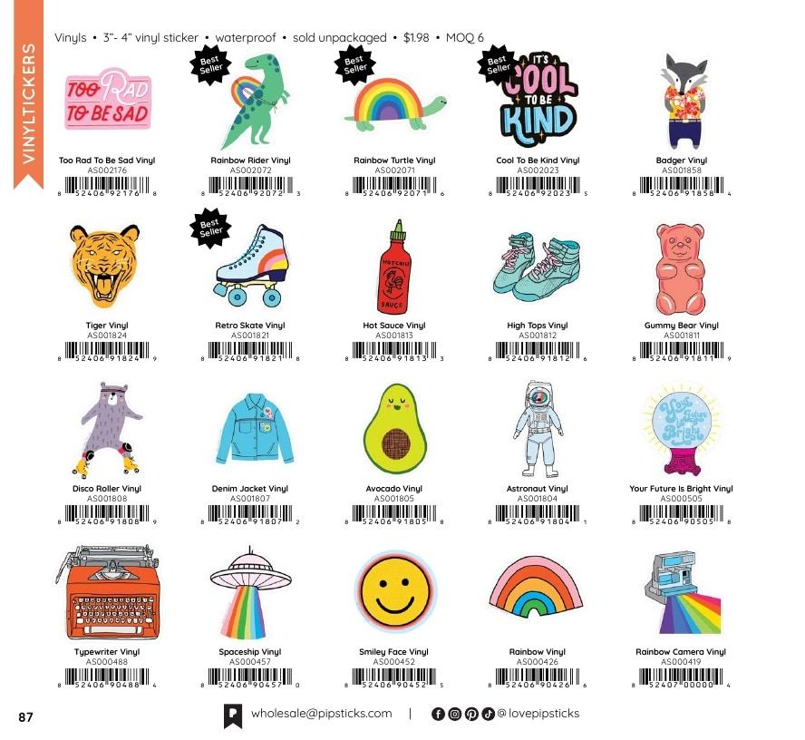 Pipsticks Annual Stickers Catalog Weekly Ad January 1 - December 31, 2026