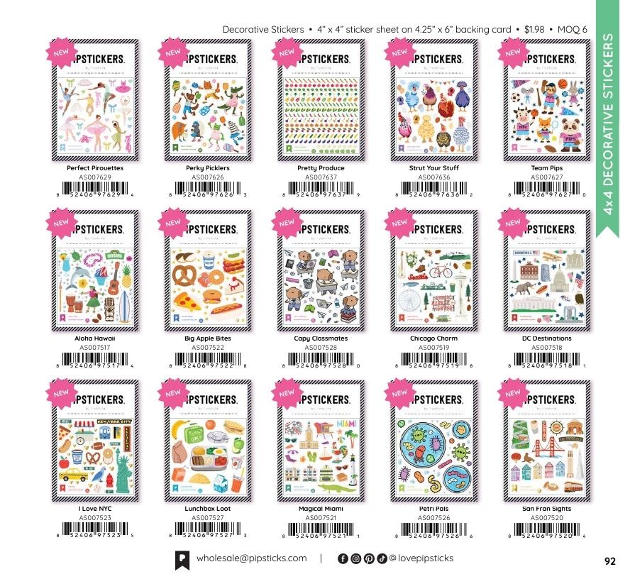Pipsticks Annual Stickers Catalog Weekly Ad January 1 - December 31, 2026