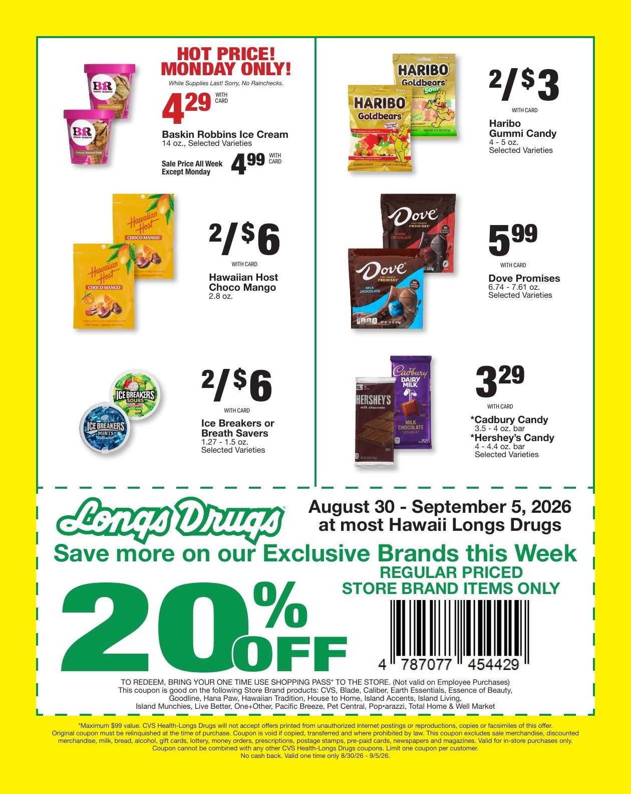 Longs Drugs Big Island Weekly Ad August 30 - September 5, 2026