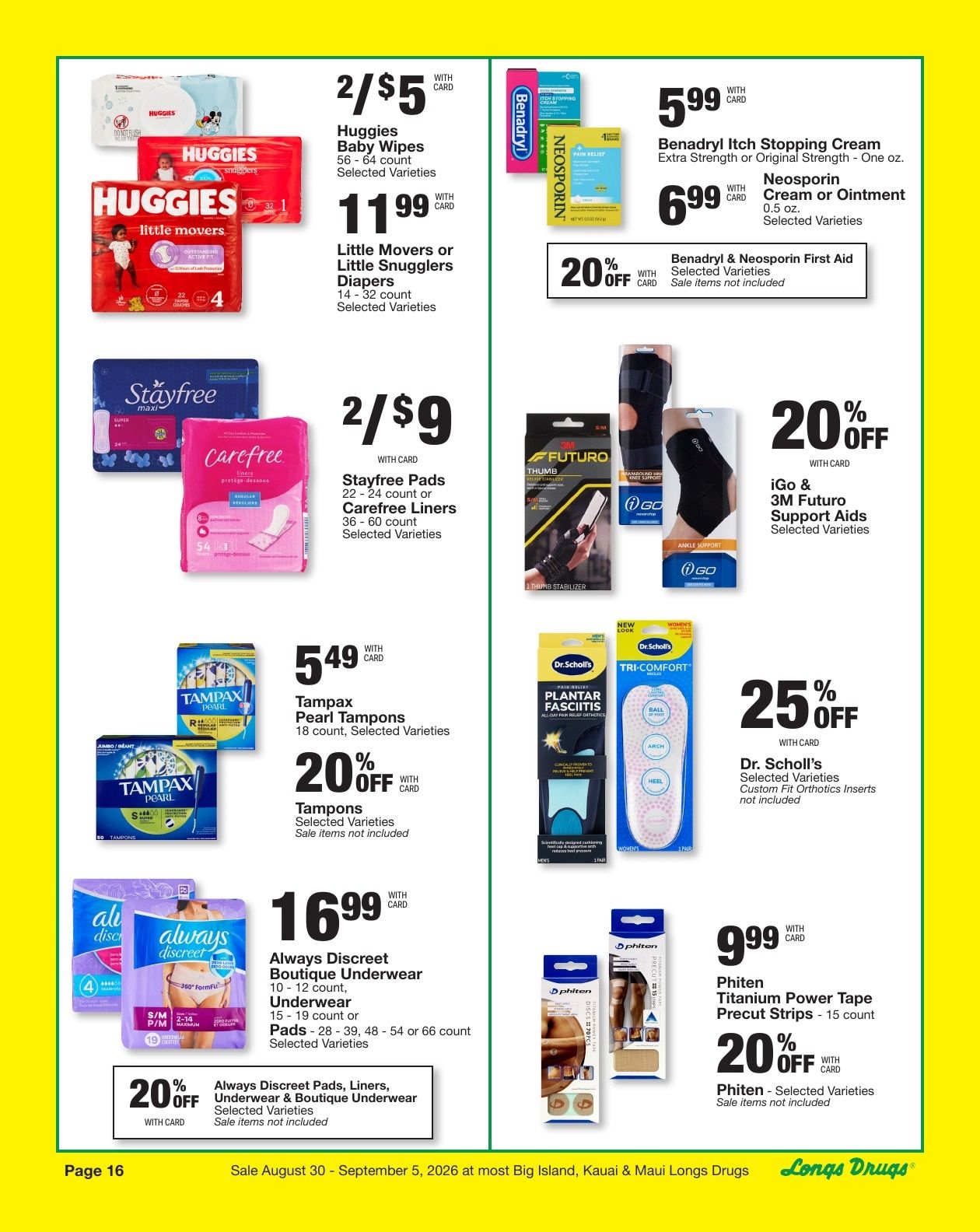 Longs Drugs Big Island Weekly Ad August 30 - September 5, 2026