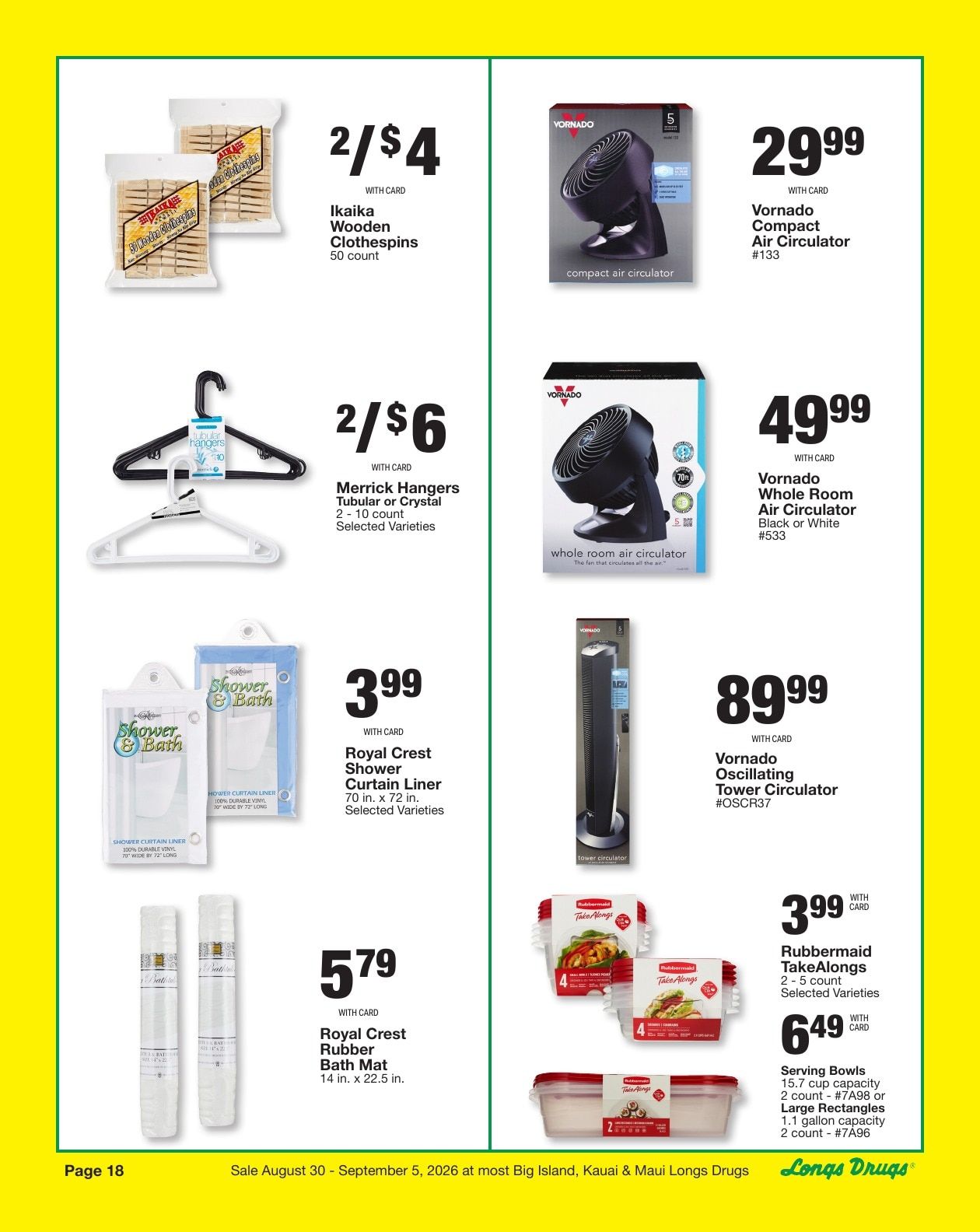 Longs Drugs Big Island Weekly Ad August 30 - September 5, 2026
