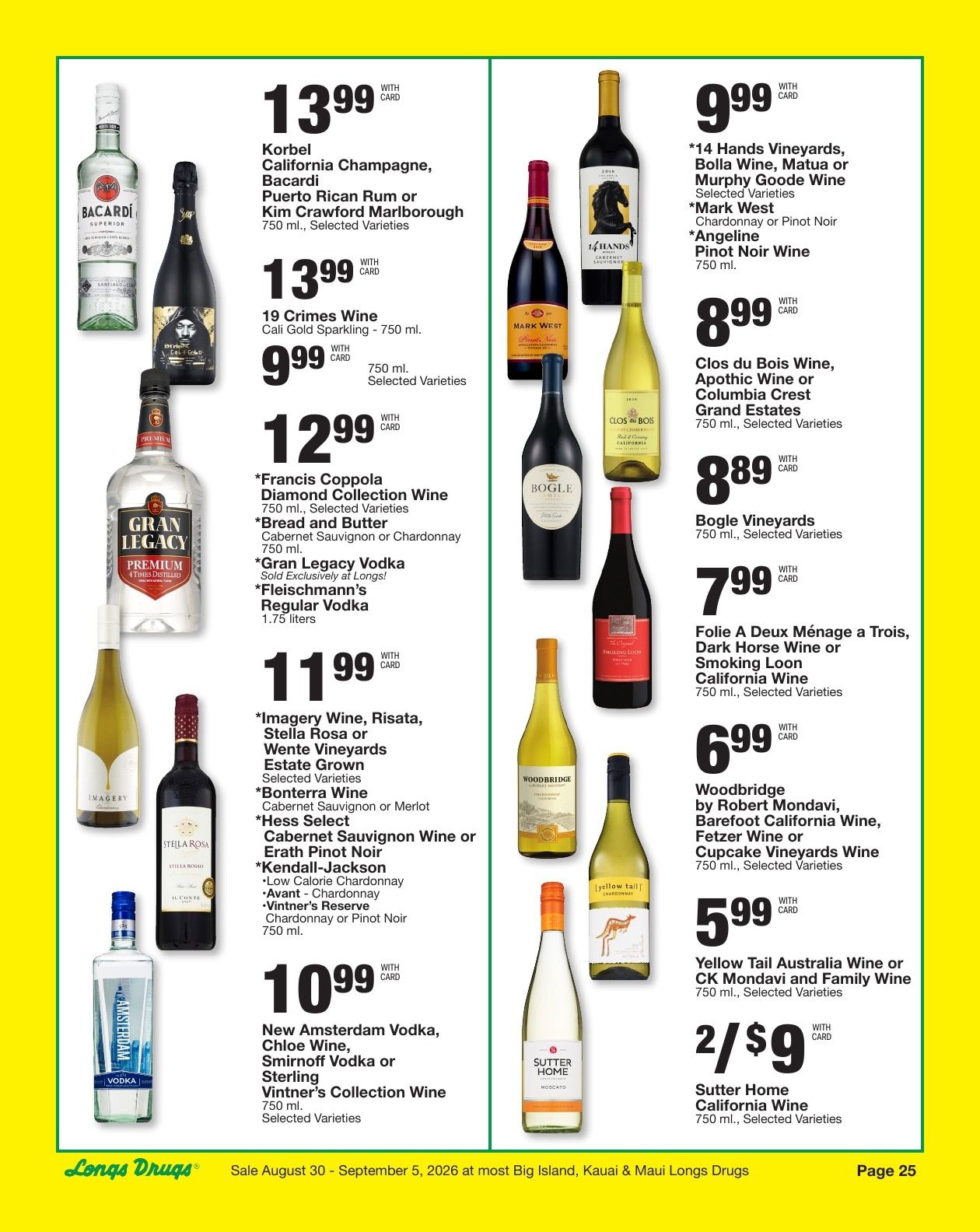Longs Drugs Big Island Weekly Ad August 30 - September 5, 2026
