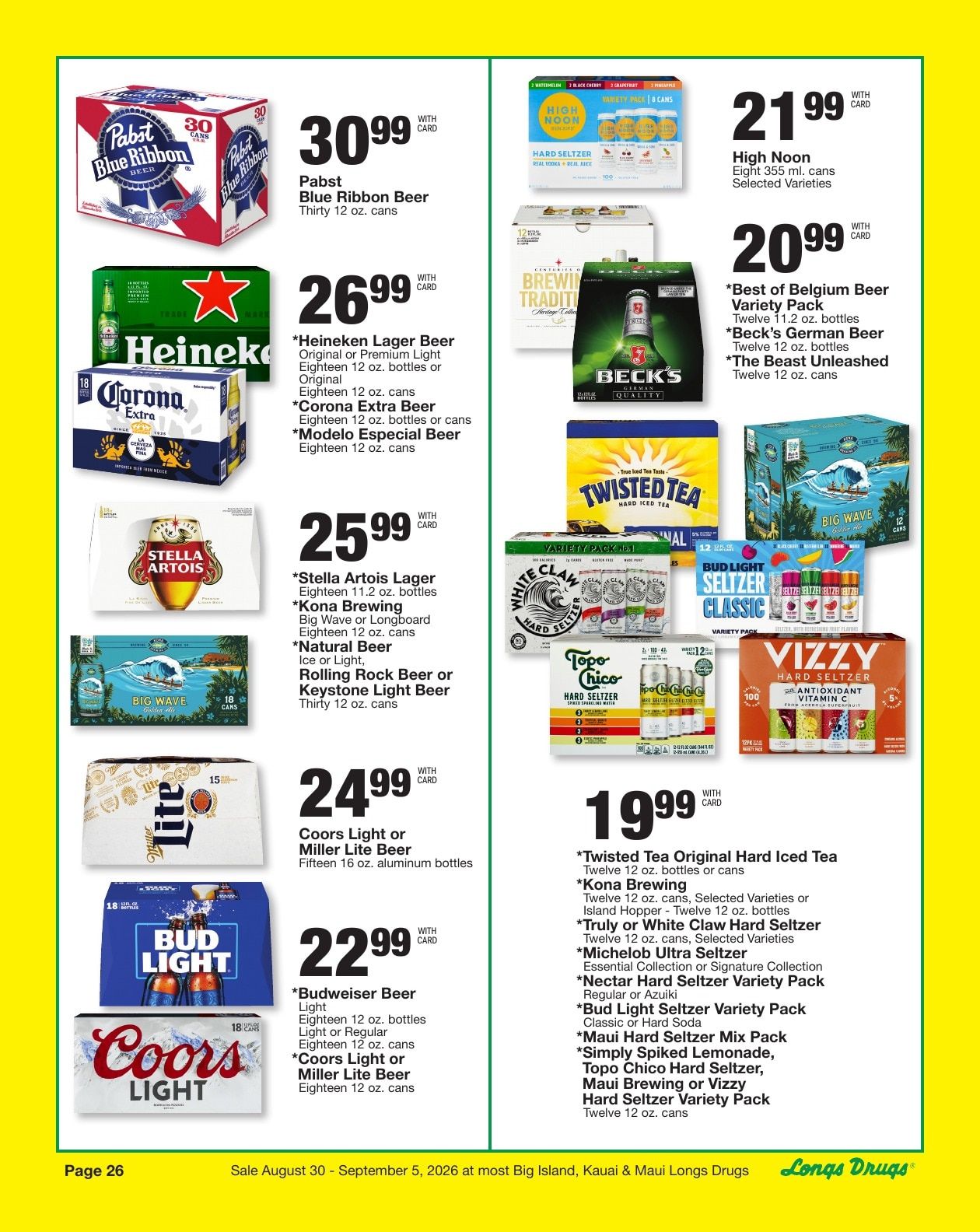 Longs Drugs Big Island Weekly Ad August 30 - September 5, 2026