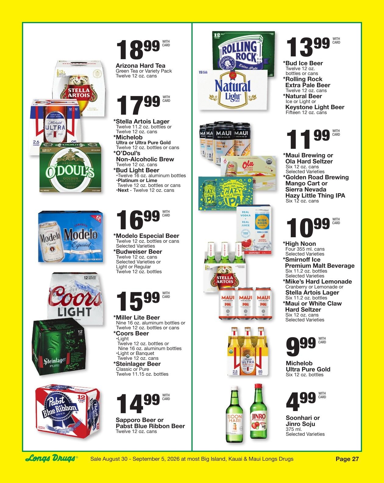 Longs Drugs Big Island Weekly Ad August 30 - September 5, 2026