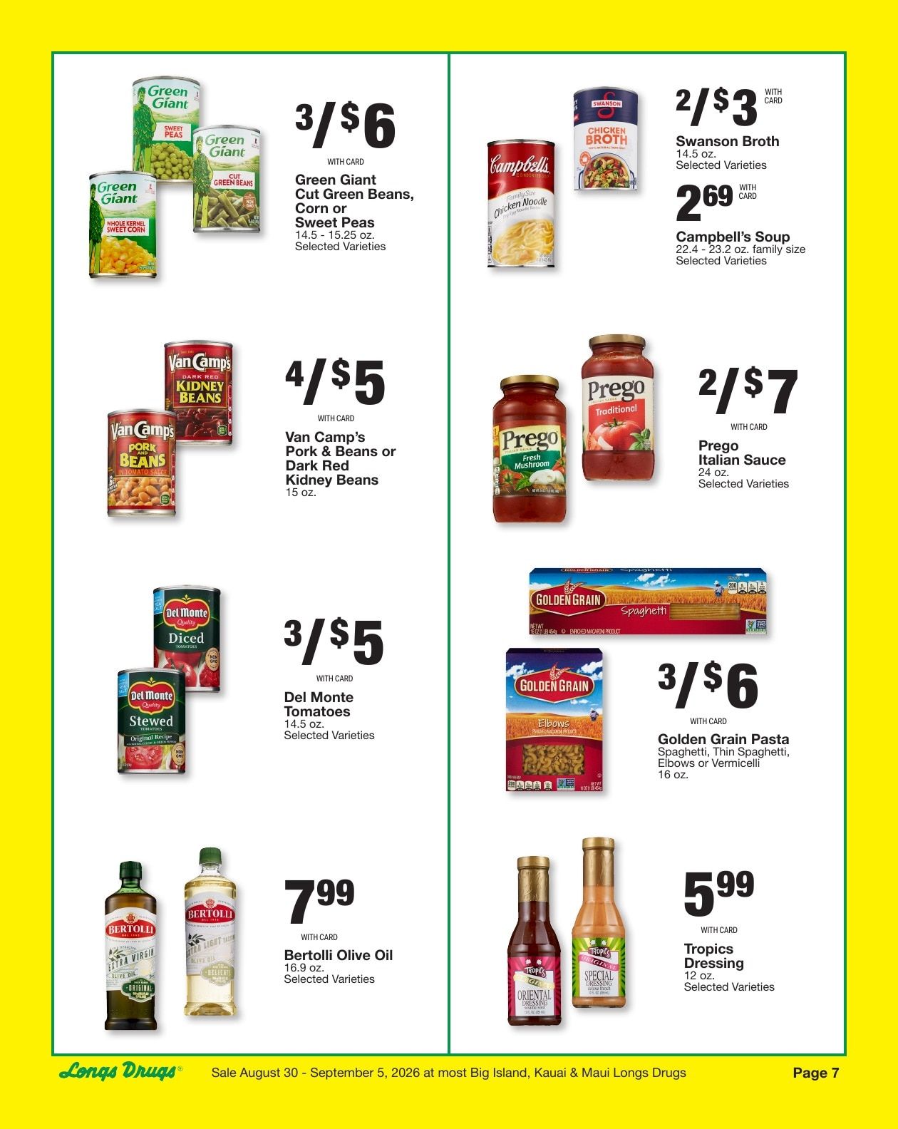 Longs Drugs Big Island Weekly Ad August 30 - September 5, 2026