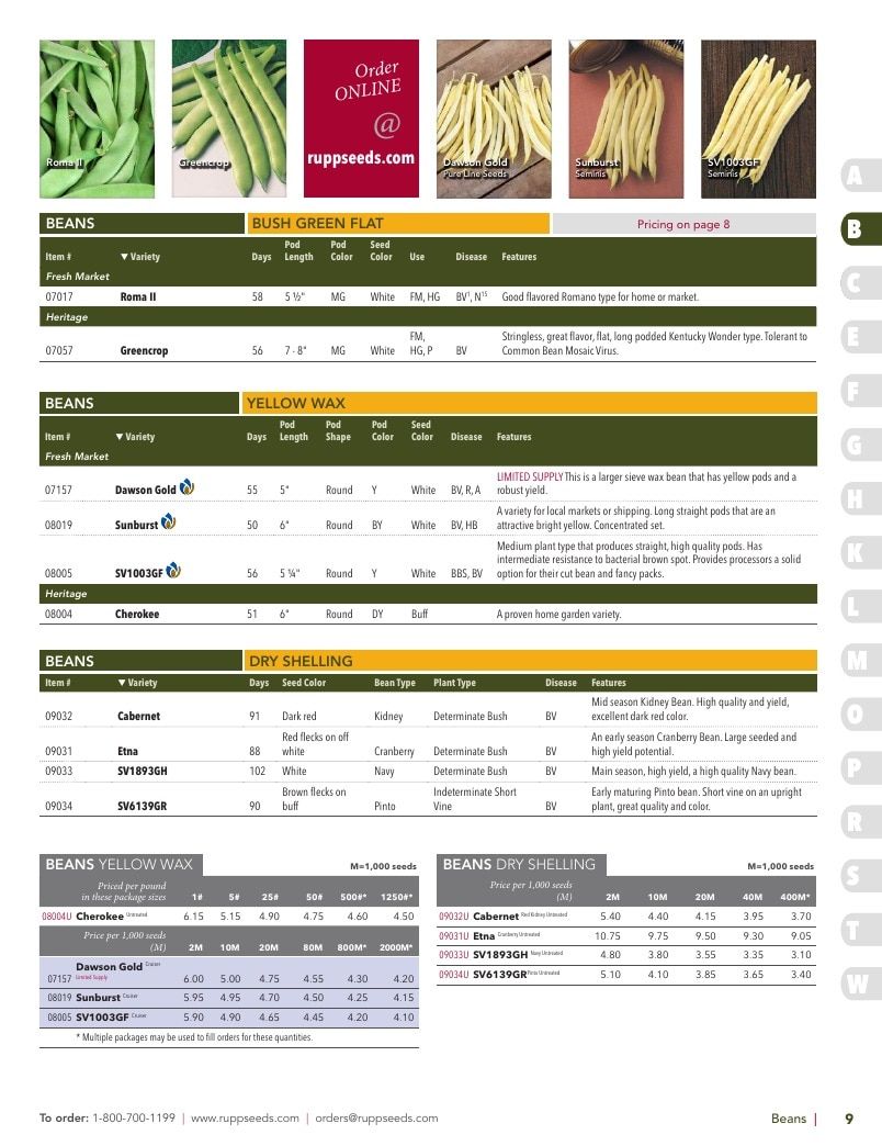 Rupp Seeds Vegetable Seed Catalog Weekly Ad January 1 - December 31, 2026