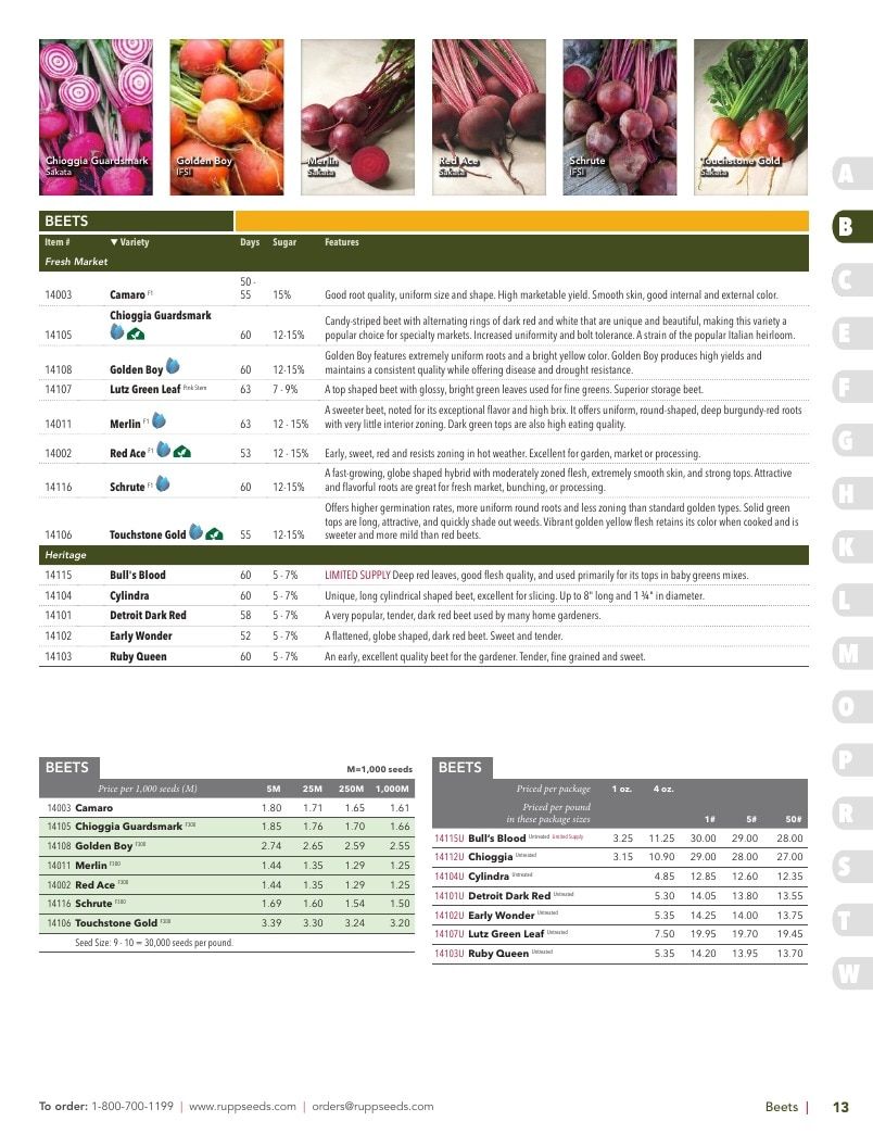 Rupp Seeds Vegetable Seed Catalog Weekly Ad January 1 - December 31, 2026