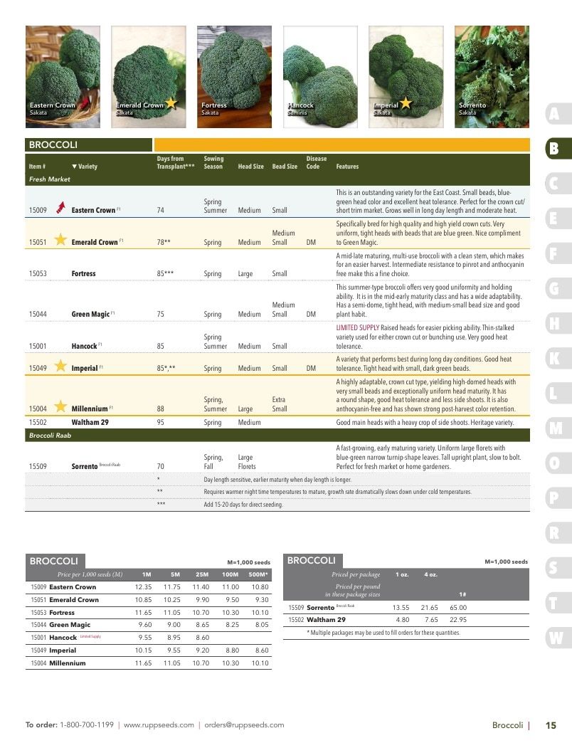 Rupp Seeds Vegetable Seed Catalog Weekly Ad January 1 - December 31, 2026