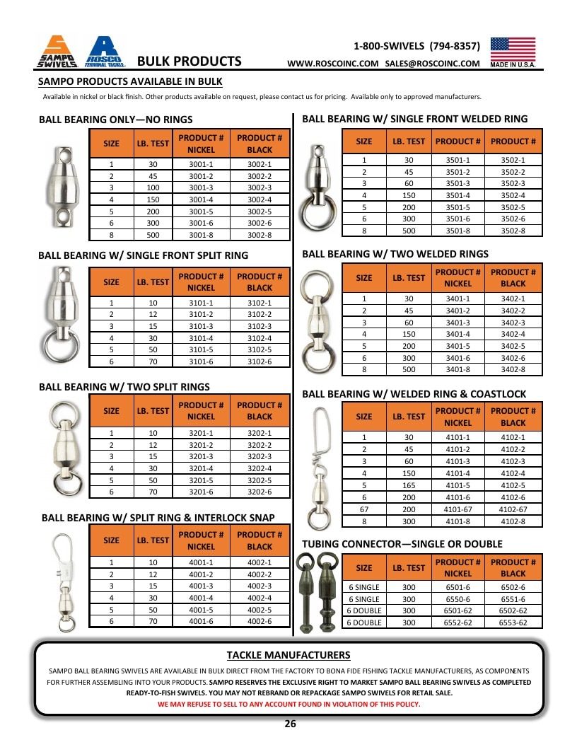 Rosco Tackle Fishing Tackle Catalog Weekly Ad January 1 - December 31, 2026