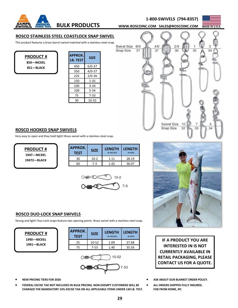Rosco Tackle Fishing Tackle Catalog Weekly Ad January 1 - December 31, 2026