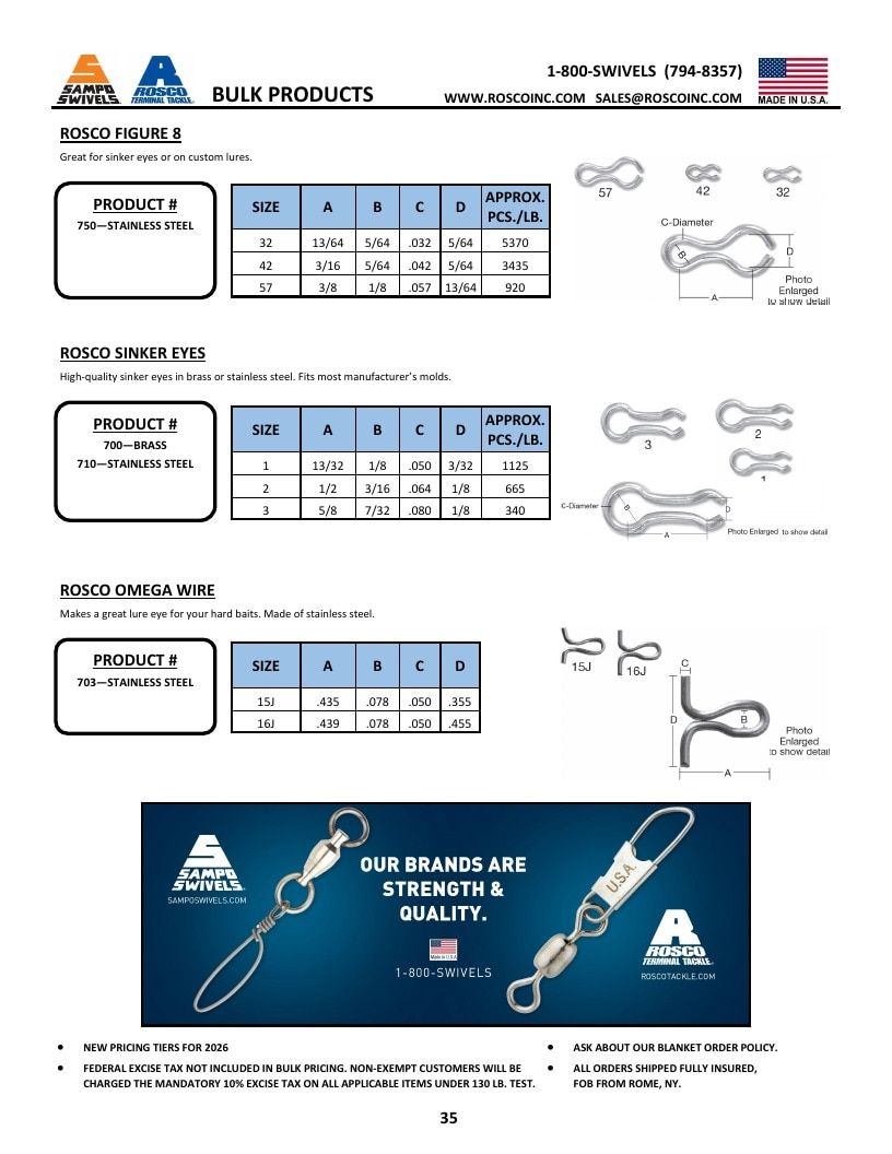 Rosco Tackle Fishing Tackle Catalog Weekly Ad January 1 - December 31, 2026