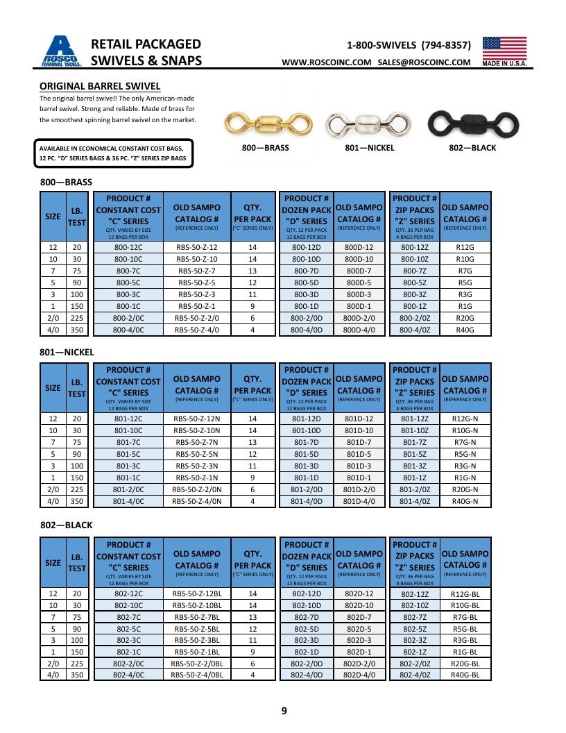 Rosco Tackle Fishing Tackle Catalog Weekly Ad January 1 - December 31, 2026