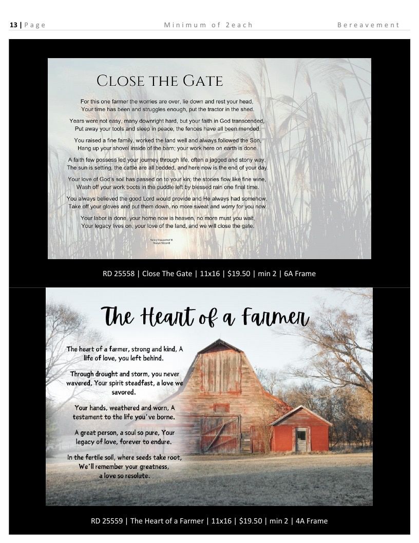Roslyn Decor Bereavement Decor Catalog Weekly Ad January 1 - December 31, 2026