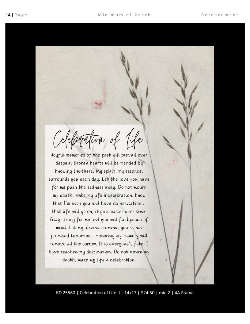 Roslyn Decor Bereavement Decor Catalog Weekly Ad January 1 - December 31, 2026