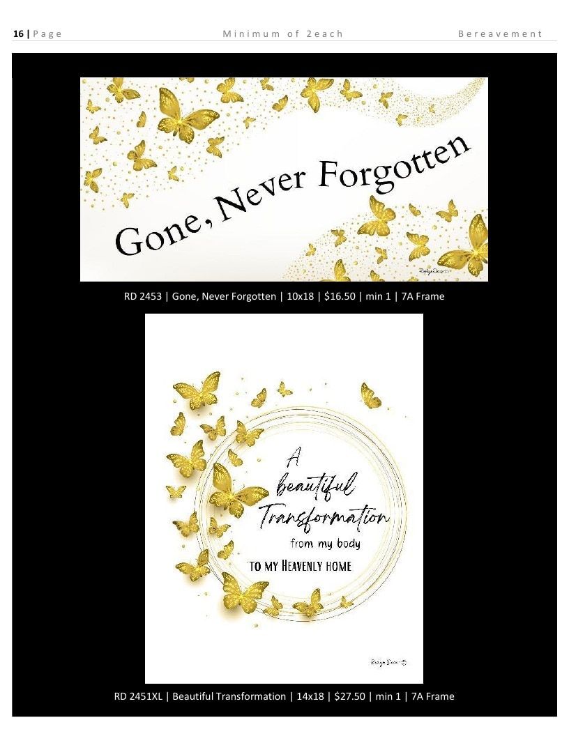 Roslyn Decor Bereavement Decor Catalog Weekly Ad January 1 - December 31, 2026