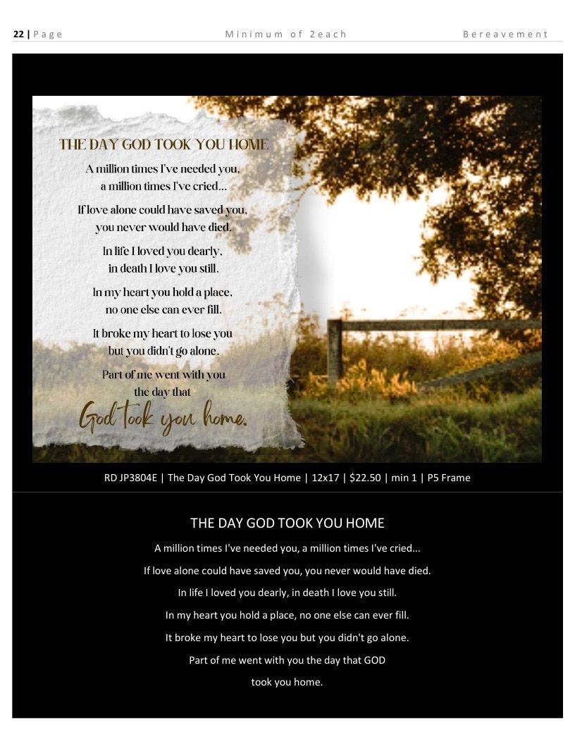 Roslyn Decor Bereavement Decor Catalog Weekly Ad January 1 - December 31, 2026