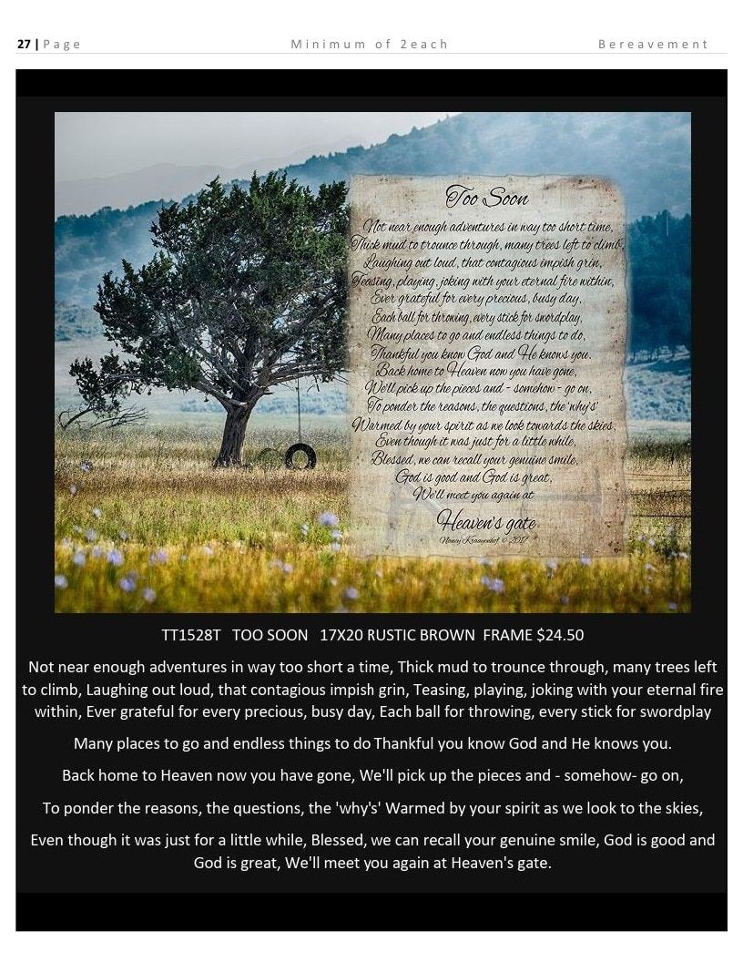 Roslyn Decor Bereavement Decor Catalog Weekly Ad January 1 - December 31, 2026