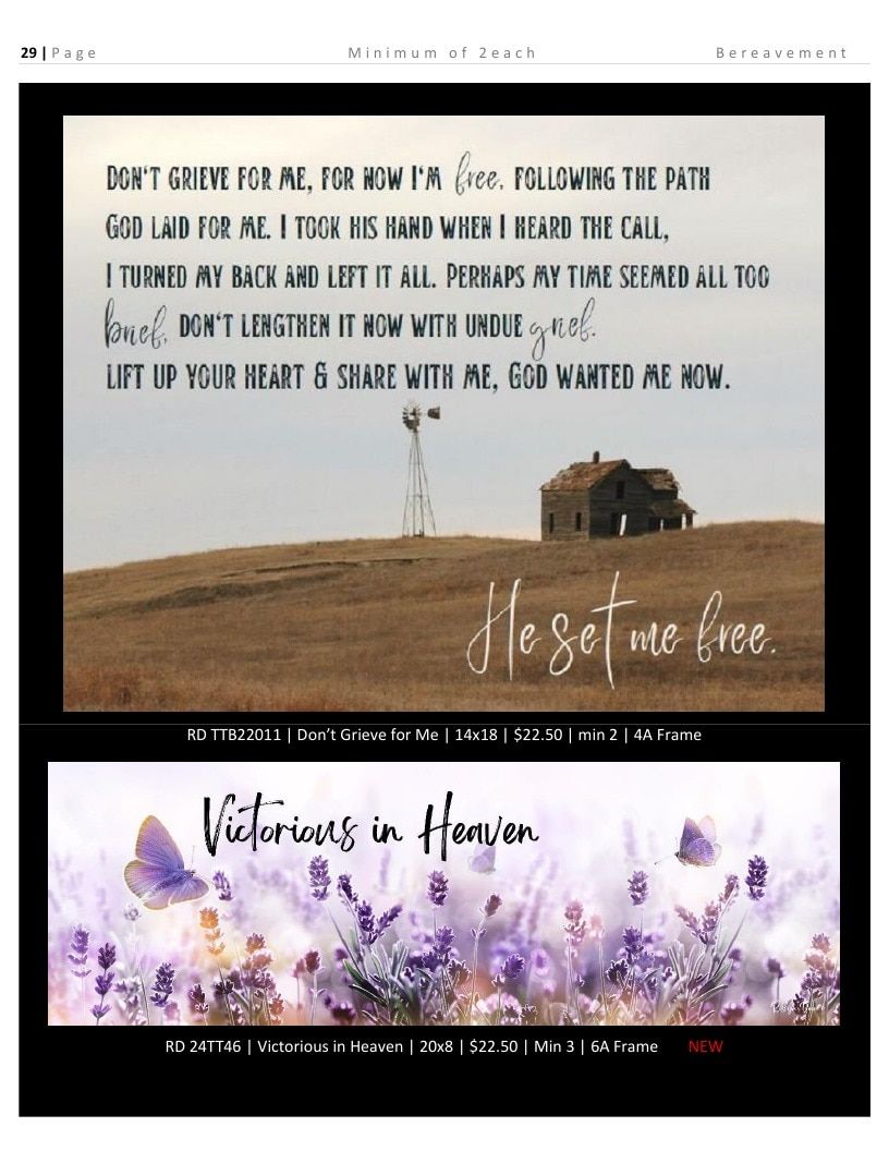 Roslyn Decor Bereavement Decor Catalog Weekly Ad January 1 - December 31, 2026