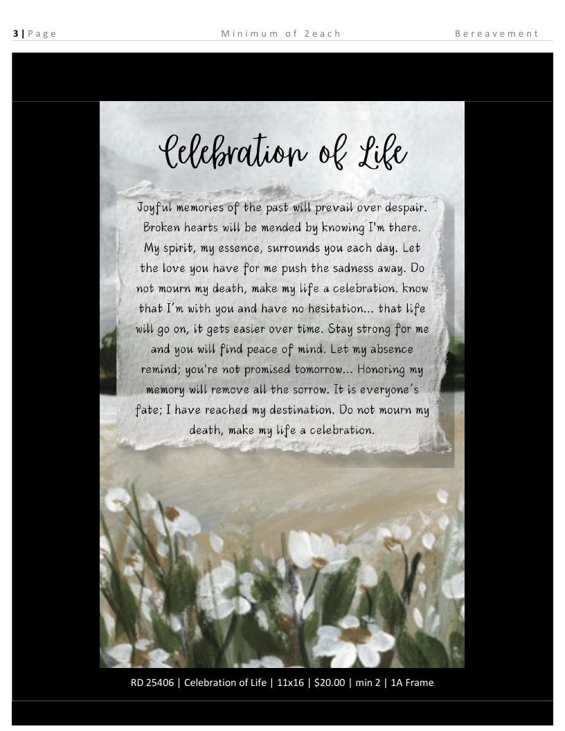 Roslyn Decor Bereavement Decor Catalog Weekly Ad January 1 - December 31, 2026