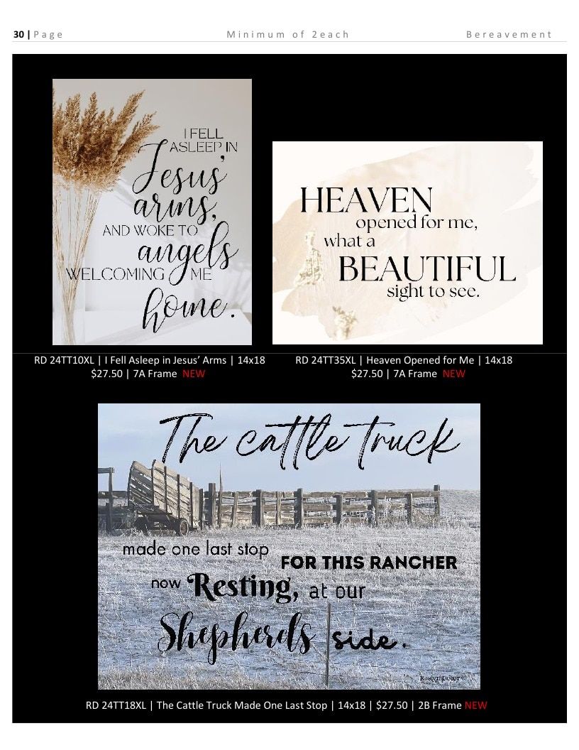Roslyn Decor Bereavement Decor Catalog Weekly Ad January 1 - December 31, 2026