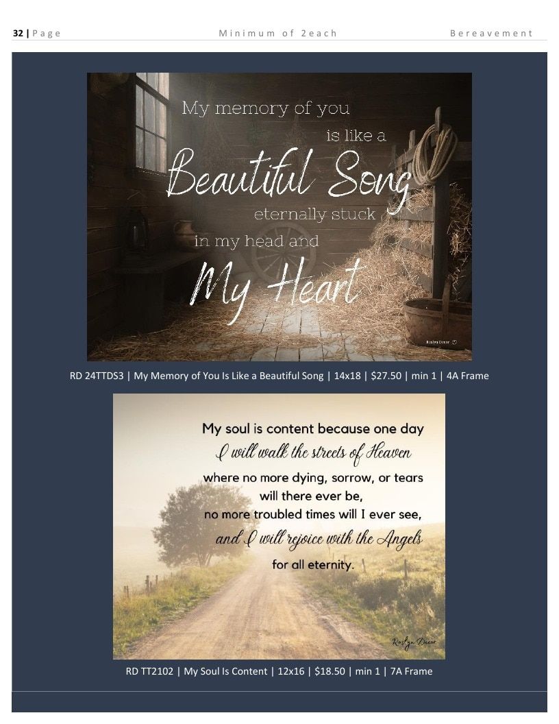 Roslyn Decor Bereavement Decor Catalog Weekly Ad January 1 - December 31, 2026