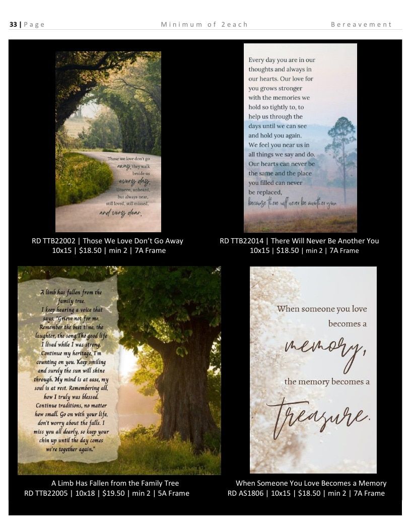 Roslyn Decor Bereavement Decor Catalog Weekly Ad January 1 - December 31, 2026
