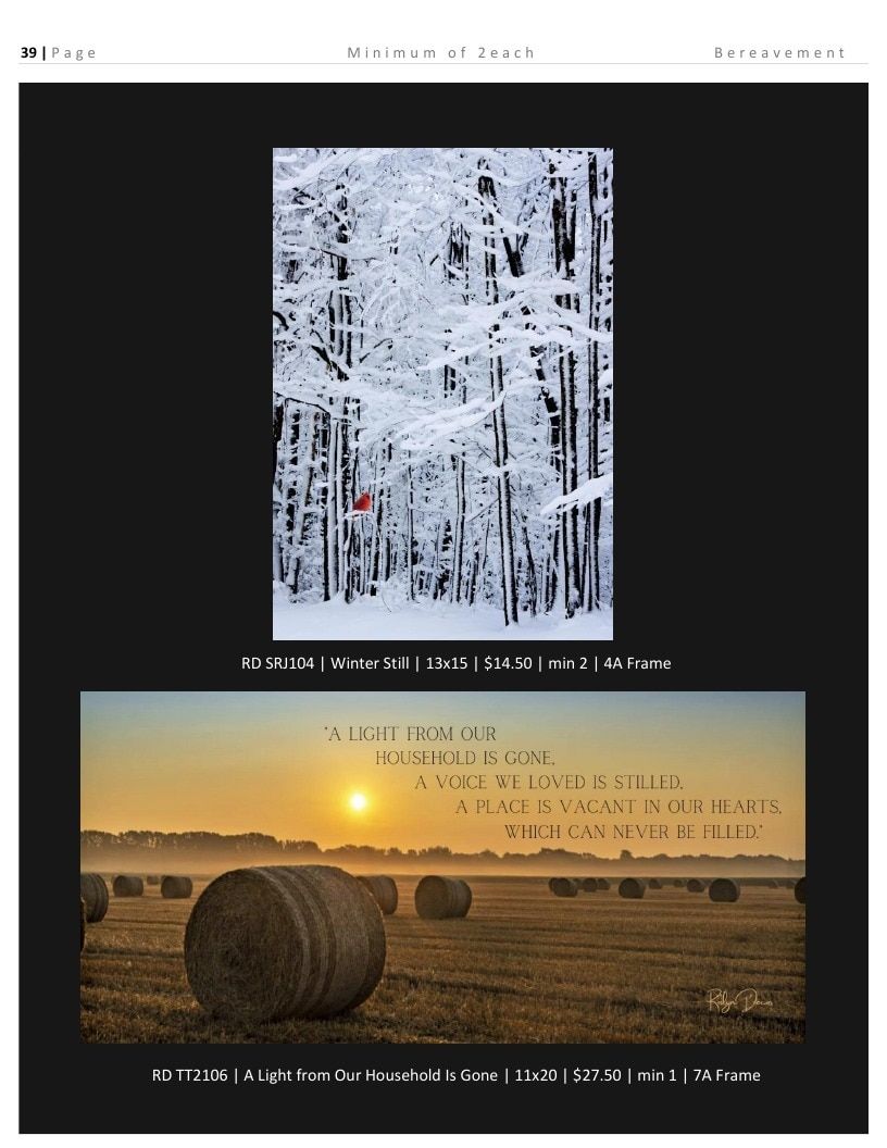Roslyn Decor Bereavement Decor Catalog Weekly Ad January 1 - December 31, 2026