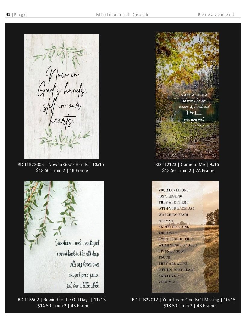 Roslyn Decor Bereavement Decor Catalog Weekly Ad January 1 - December 31, 2026